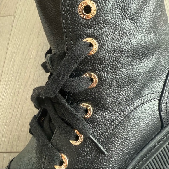 CHANEL Grained Calfskin Lace Up Combat Boots - Picture 10 of 11